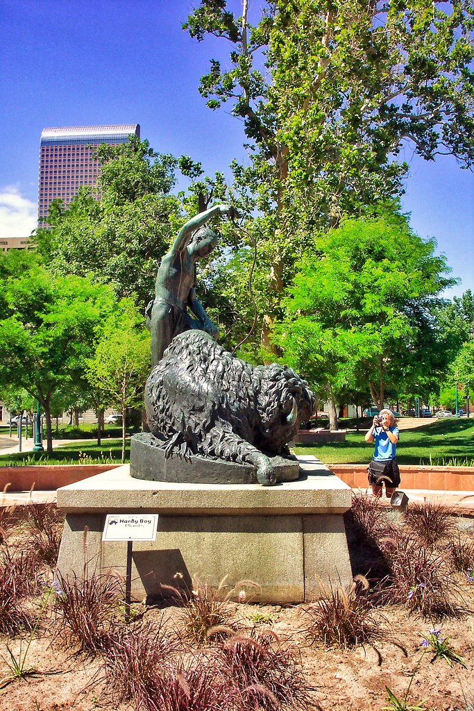 Denver Colorado - State Capitol - Sculpture - Closing Era  - Buffalo & Indian
