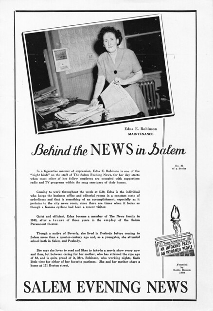 Behind The News in Salem - Edna E. Robinson