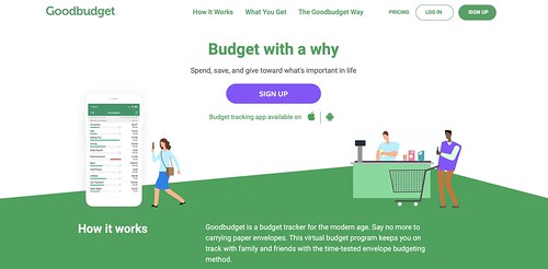 Screenshot of GoodBudget's website home screen - Four Free Apps to Help You Budget