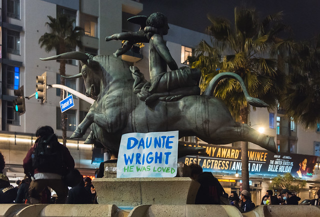 Unlawful Assembly Declared After Daunte Wright's Candle Vigil at Hollywood Sunset and Vine