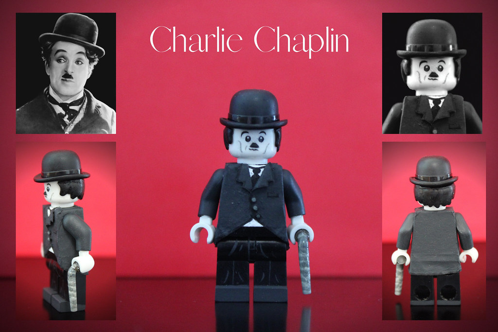Custom Design Minifigure Comedy Charlie Chaplin Printed On LEGO Parts