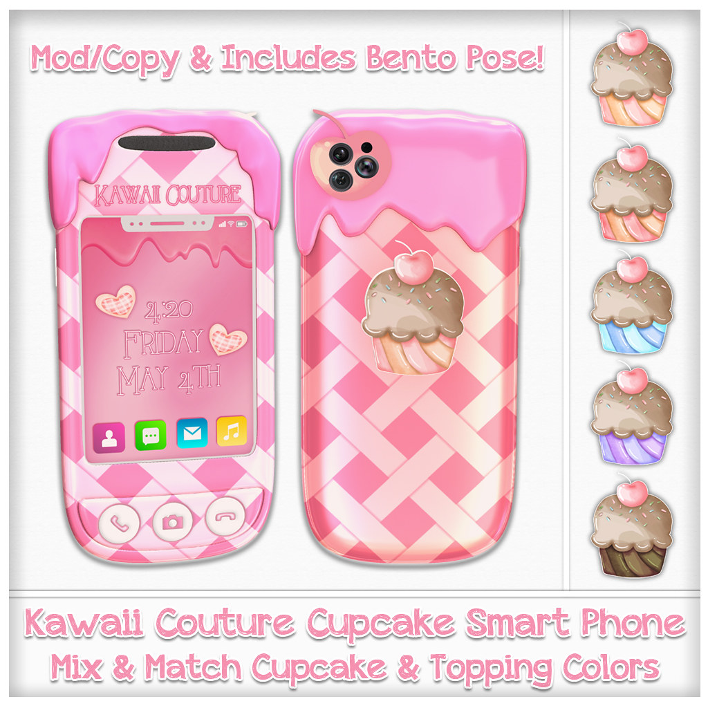 Kawaii Couture Cupcake Phone Ad Pink