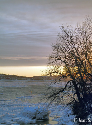 river water sky clouds trees sunset ice cold snow outdoors rural