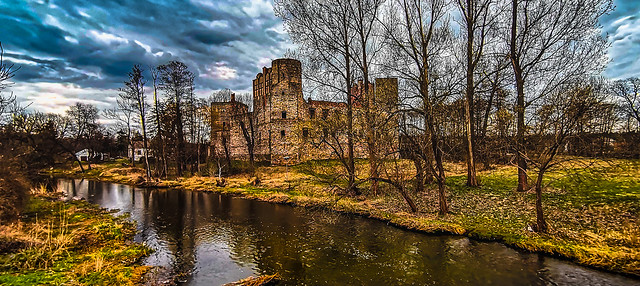 Spring castle on the river
