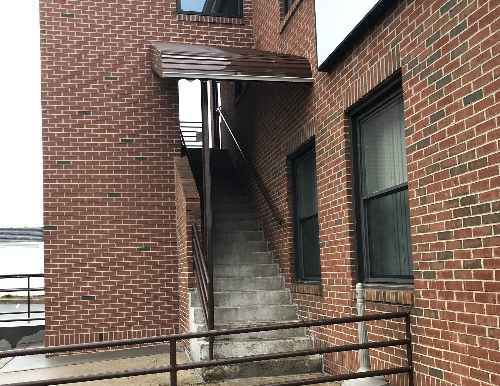 Brown Aluminum Stairway Awning Cover-Hoffman Baltimore