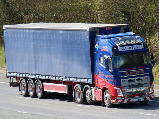 W J Officer, Volvo FH (T777WJO) On The A1M Northbound