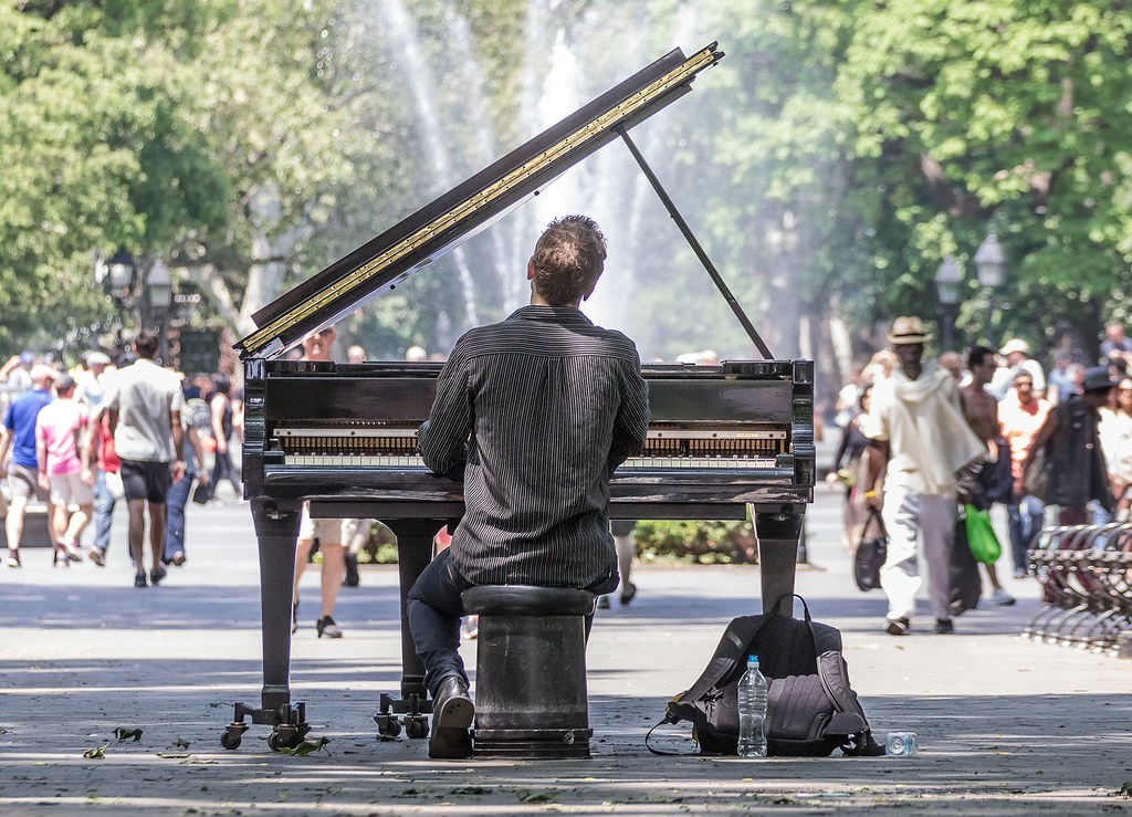 Pianist Performing Outdoors - Musician's Way Newsletter