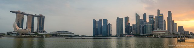 Marina Bay Sands and Downtown view from esplanade Theatres,