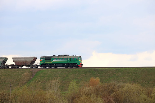 Тепловоз М62-1720 с грузовым поездом на перегоне Луполово/Могилёв-3. by Будни Железных Дорог, м621720 м62 тепловоз беларусь бч train traffic railway railroad cargo powerful power locomotive mogi