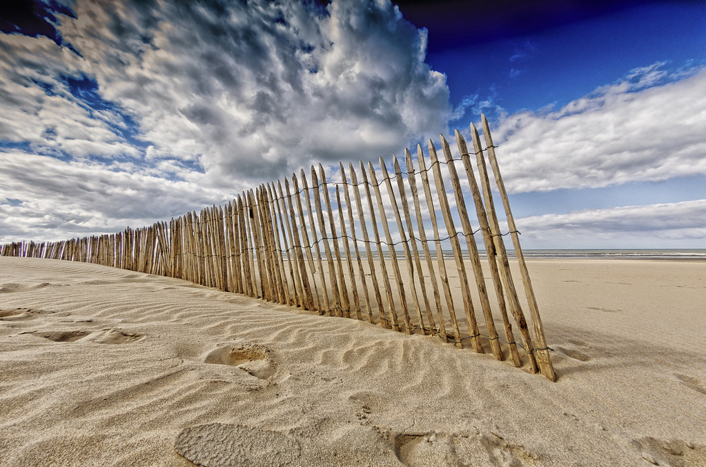 Fence at Katwijk beach-