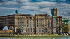 Old industrial building at the Rhine river near Koblenz-Horcheim Germany