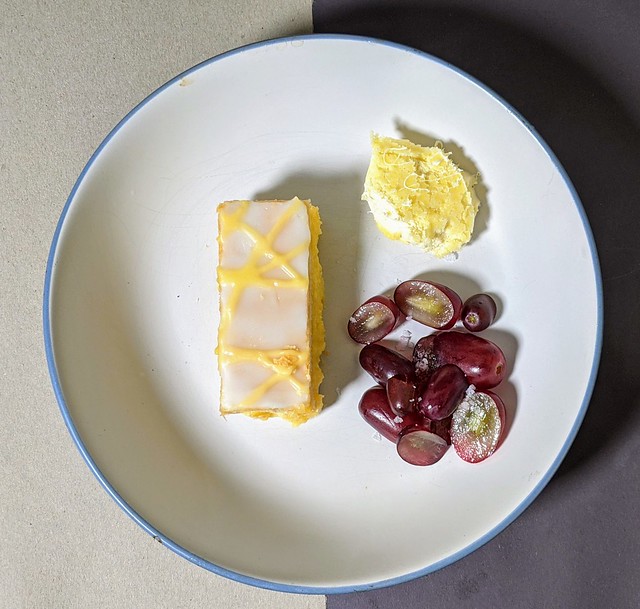 Lemon Curd Slice, Grapes and Clotted Cream