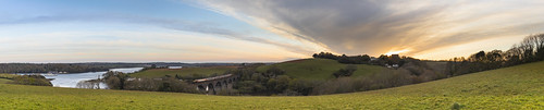 forder saltash sunset landscape train xc voyager panorama weather clouds dramatic sky hills fields cornwall england