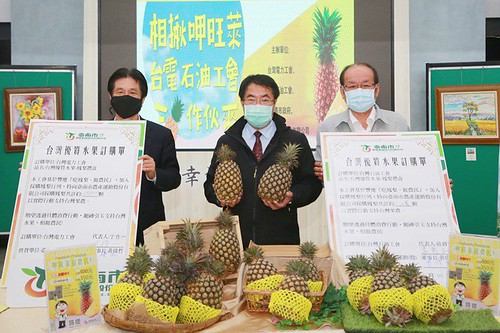 聯合報-挺農民！台電工會與台灣石油工會總計購8萬多公斤鳳梨