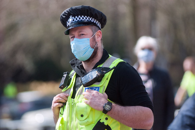 Masked Policeman - Lockdown Three - Coronavirus (COVID-19) Sheffield, UK