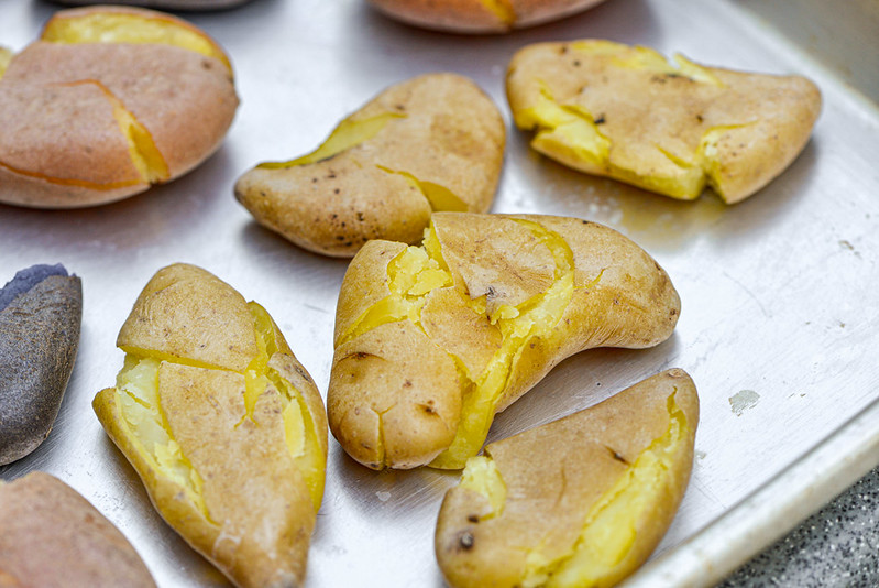 Lemon & Garlic Smashed Potatoes