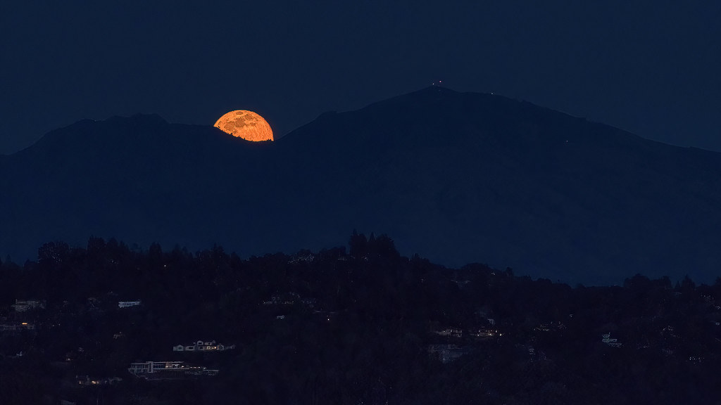 Full Moon Peeking Over Mt. Diablo 032821
