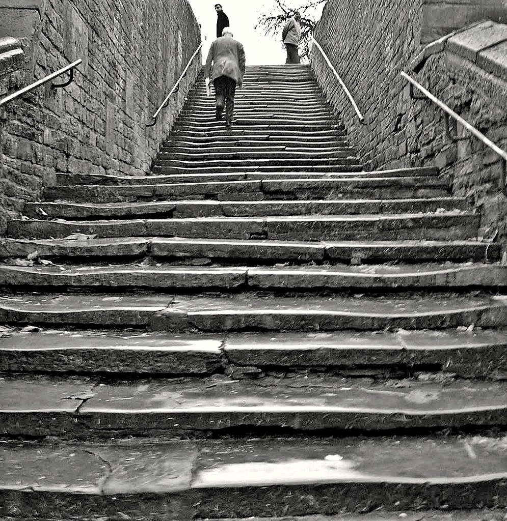 Worn stairway in Rochdale
