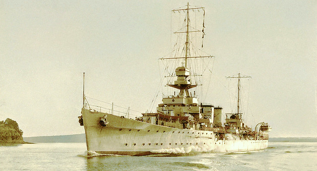 Entering Auckland harbour, New Zealand in 1925