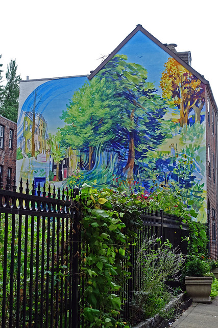 “Garden of Delight” Mural by David Guinn at 203 S Sartain St in the Midtown Village of Philadelphia, PA
