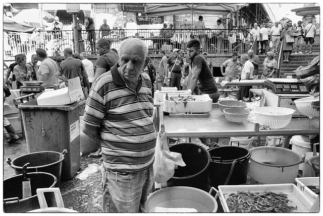 Fisherman at Catania fish market, a Pablo Picasso look-alike :)