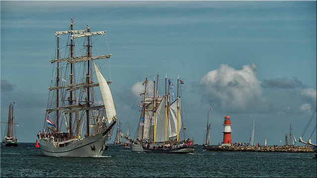 Sailing ships at the Hanse Sail 2019