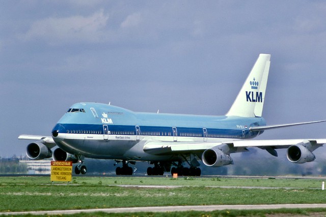 PH-BUA KLM Boeing 747-206B storms down runway 24 at Amsterdam Schiphol