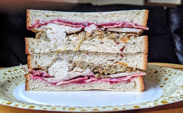Turkey with Stuffing, Ham and Cranberry