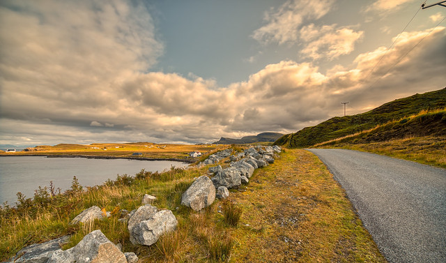The rocky road to real clouds. Kilmaluag Bay, Skye, Scotland.