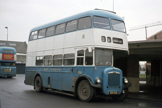 Derby Corporation . 154 154CCH . Derby Bus Station . December-1973 .