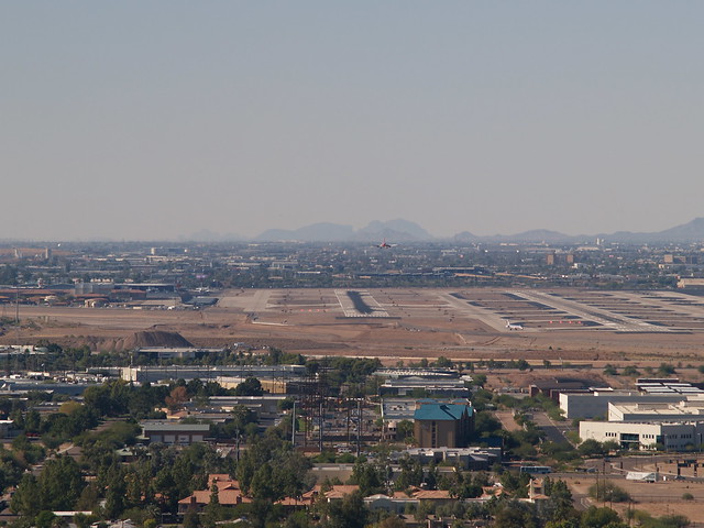 A Southwest Airlines plane lands at Phoenix Sky Harbor airport