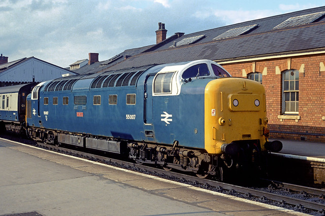 55007 'Pinza' at Grantham in August 1979