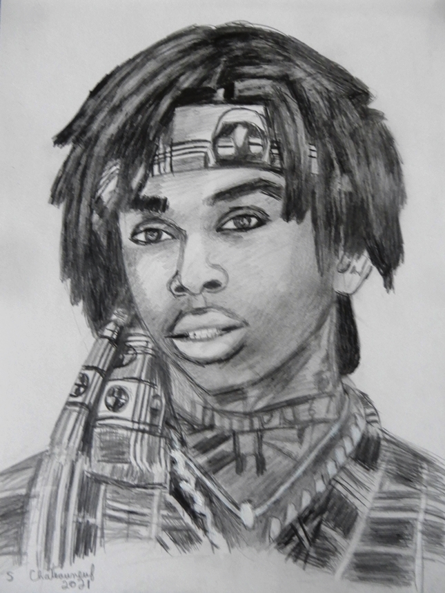 Polo G. - Pencil Drawing by STEVEN CHATEAUNEUF (2021)