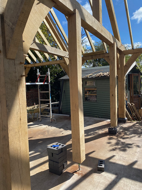 Door posts anchored with epoxy