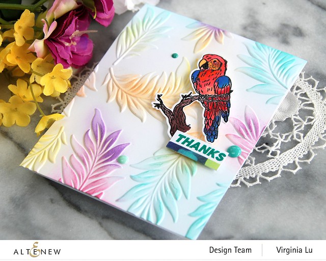 Altenew-Exotic Parrot Stamp & Die Bundle-Floating Foliage 3D Embossing Folder -002