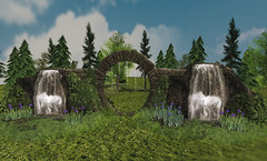 Lady's Garden - Stone portal with a waterfall 46 Prim_001
