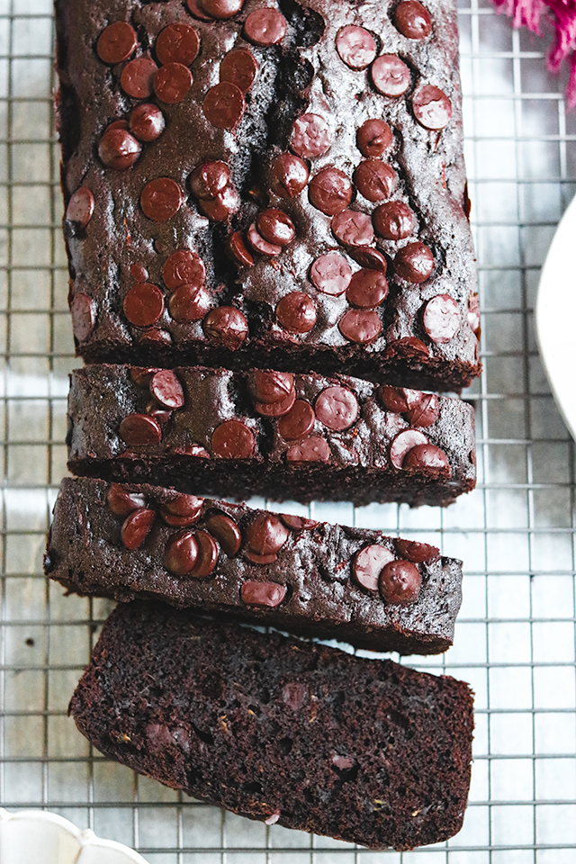 Double Chocolate Zucchini Loaf Cake