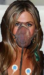 Jennifer Aniston on oxygen mask
