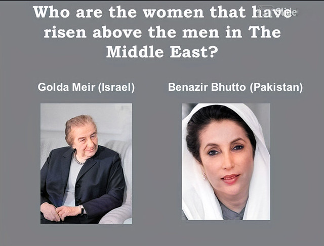 TWO IDEOLOGICAL NATION STATES - two Prime Ministers Golda Meir and Benazir Bhutto