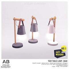 Atelier Burgundy . Taby Table Lamp B&W