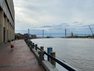 Waterfront sidewalk by Savannah River