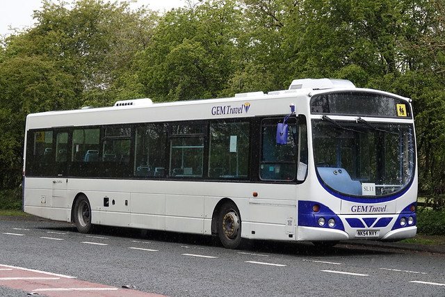 GEM Travel NK54NVY is seen at Framwellgate Moor in the rain on 7 May 2021.