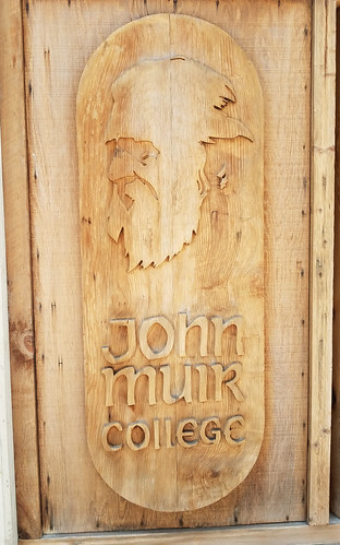 John Muir College Wood Carved