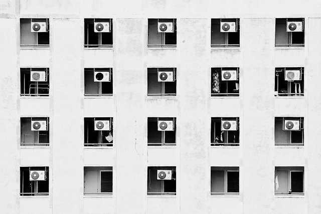 An apartment's windows, Samut Prakan