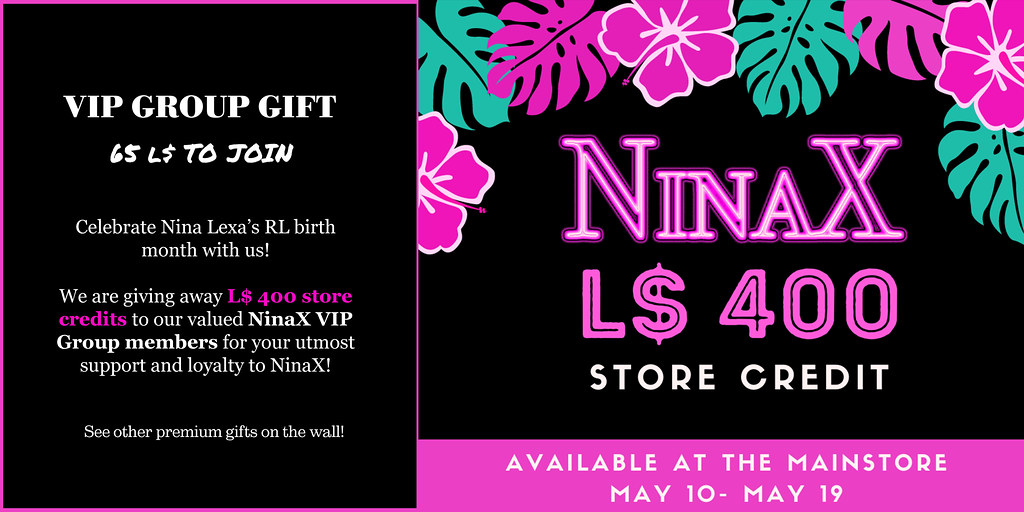 L$ 400 Store Credit x NinaX VIP Group Gift