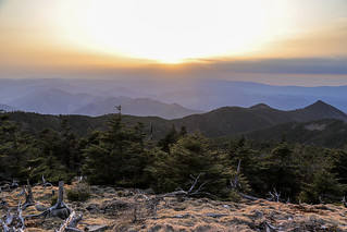 Západ slunce z nejvyššího vrcholu Kansai oblasti, 1915 m.n.m.