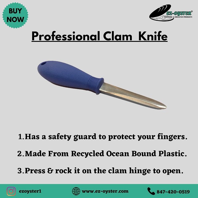 Professional Clam Knife for Oysters, shellfish and Clams - Ez Oyster