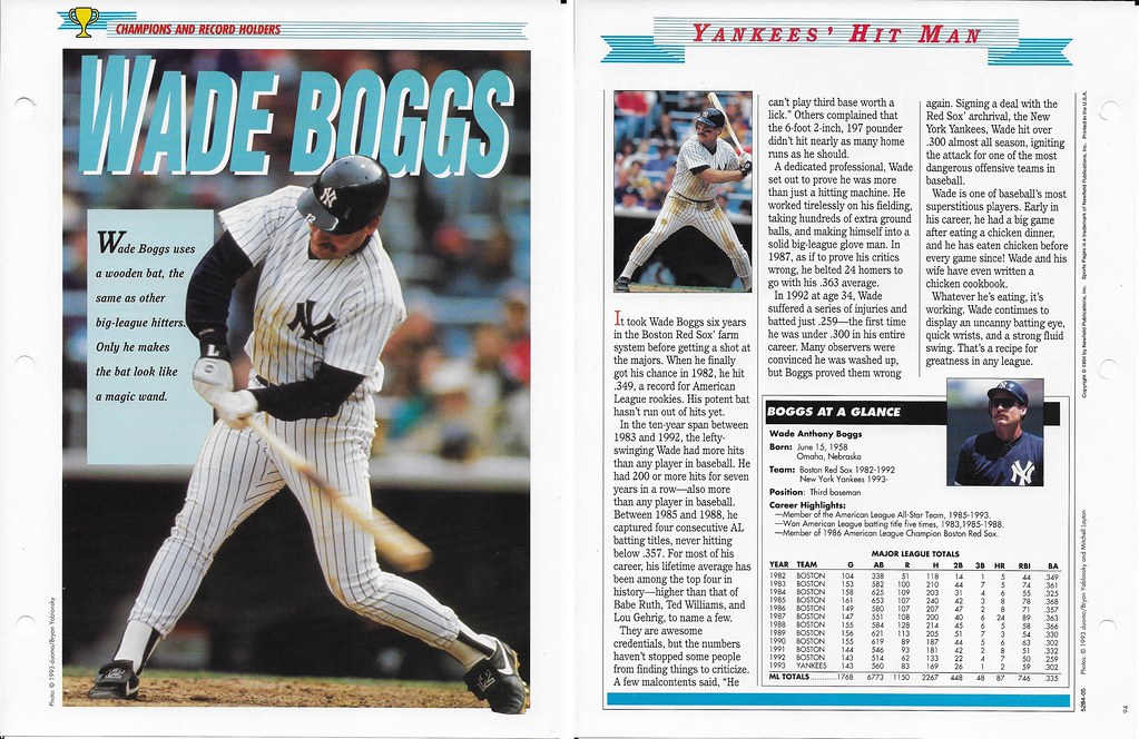 1994 Newfield Sports Pages - Champions and Record Holders - Boggs, Wade