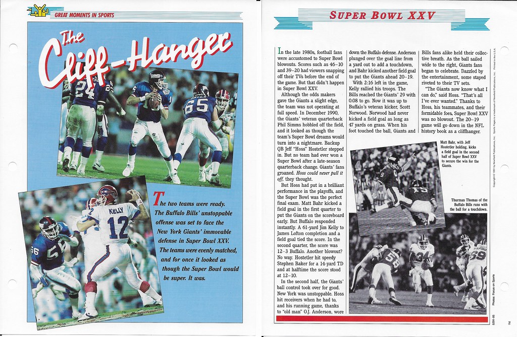 1994 Newfield Sports Pages - Great Moments in Sports - Kelly-Thurman Thomas