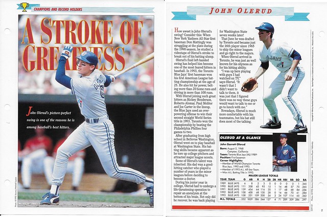 1994 Newfield Sports Pages - Champions and Record Holders - Olerud, John